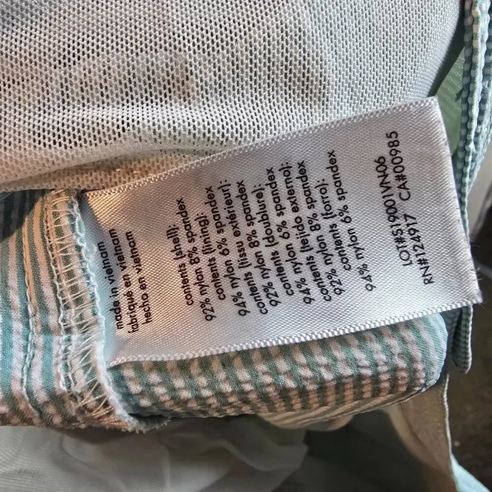 Onia Swim Trunks Mens XL Blue White The Calder Seersucker Quick Dry Short Hybrid - Picture 8 of 9